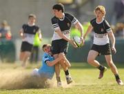 25 March 2012; Jimmy O'Brien, Newbridge College, is tackled by Robin Cosgrave, St. Michael’s College. Powerade Leinster Schools Junior Cup Final, Newbridge College v St. Michael’s College, Donnybrook Stadium, Donnybrook, Dublin. Photo by Sportsfile