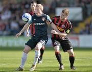 25 March 2012; Conor Kenna, St. Patrick's Athletic, in action against Neil Harney, Bohemians. Airtricity League Premier Division, Bohemians v St. Patrick's Athletic, Dalymount Park, Dublin. Picture credit: David Maher / SPORTSFILE