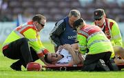 25 March 2012; Galway goalkeeper James Skehill is helped onto the stretcher. Allianz Hurling League Division 1A, Round 4, Galway v Waterford, Pearse Stadium, Galway. Picture credit: Brian Lawless / SPORTSFILE