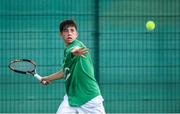 23 July 2017; Conor Gannon of Team Ireland from Dublin competing in tennis during the European Youth Olympic Festival 2017 training day at Olympic Park in Gyor, Hungary. Photo by Eóin Noonan/Sportsfile