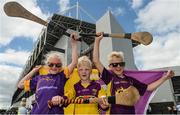 23 July 2017; Wexford supporters, from left, siblings Annie Kelly, age 10, Jacky Kelly, age 9, and Paddy Kelly, age 11, from Wexford Town, ahead of the GAA Hurling All-Ireland Senior Championship Quarter-Final match between Wexford and Waterford at Páirc Uí Chaoimh in Cork. Photo by Cody Glenn/Sportsfile