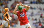 23 July 2017; Willie Leahy of Cork reflects on a missed goal chance in the 25th minute during the GAA Hurling All-Ireland Intermediate Championship Final match between Cork and Kilkenny at Páirc Uí Chaoimh in Cork. Photo by Ray McManus/Sportsfile