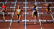 23 July 2017; Sarah Lavin of UCD AC, Co. Dublin, second left, on her way to winning the Women's 110m Hurdles, ahead of Catherine McManus of Dublin City Harriers, Co. Dublin, second right, who finished second, during the Irish Life Health National Senior Track & Field Championships – Day 2 at Morton Stadium in Santry, Co. Dublin. Photo by Sam Barnes/Sportsfile