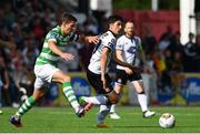 23 July 2017; Jamie McGrath of Dundalk is tackled by David McAllister of Shamrock Rovers during the SSE Airtricity League Premier Division match between Dundalk and Shamrock Rovers at Oriel Park in Dundalk, Co. Louth. Photo by Ramsey Cardy/Sportsfile