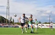 23 July 2017; David McMillan of Dundalk in action against Roberto Lopes of Shamrock Rovers during the SSE Airtricity League Premier Division match between Dundalk and Shamrock Rovers at Oriel Park in Dundalk, Co. Louth. Photo by Ramsey Cardy/Sportsfile