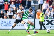 23 July 2017; David McAllister of Shamrock Rovers in action against Dane Massey of Dundalk during the SSE Airtricity League Premier Division match between Dundalk and Shamrock Rovers at Oriel Park in Dundalk, Co. Louth. Photo by Ramsey Cardy/Sportsfile