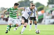 23 July 2017; Stephen O’Donnell of Dundalk in action against Trevor Clarke of Shamrock Rovers during the SSE Airtricity League Premier Division match between Dundalk and Shamrock Rovers at Oriel Park in Dundalk, Co. Louth. Photo by Ramsey Cardy/Sportsfile