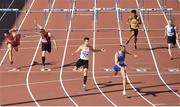 23 July 2017; Gerard O'Donnell of Carrick-on-Shannon AC, Co. Leitrim, centre right, on his way to winning the Mens 110m Hurdles, ahead of Matthew Behan of Crusaders AC, Co. Dublin, centre left, who finished second, during the Irish Life Health National Senior Track & Field Championships – Day 2 at Morton Stadium in Santry, Co. Dublin. Photo by Sam Barnes/Sportsfile
