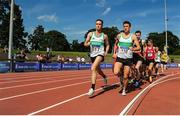 23 July 2017; Eventual winner Conor Dooney, left, Raheny Shamrock AC, Co. Dublin, leads the field with clubmate Dáire Bermingham, right, during the Men's 5000m event, during the Irish Life Health National Senior Track & Field Championships – Day 2 at Morton Stadium in Santry, Co. Dublin. Photo by Tomás Greally/Sportsfile