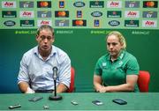 24 July 2017; Ireland head coach Tom Tierney and team captain Niamh Briggs at the Ireland Women's Rugby World Cup Squad Announcement at the UCD Cinema, Belfield, in Dublin. Photo by Piaras Ó Mídheach/Sportsfile
