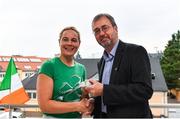 24 July 2017; Olympic Council of Ireland president, Sarah Keane with Irish Ambassador to Hungary, Patrick Kelly, during a visit to Team Ireland athletes, at the European Youth Olympic Festival 2017 at the athletes village in Gyor, Hungary. Photo by Eóin Noonan/Sportsfile