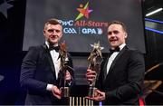 3 November 2017; Hurler of the Year Joe Canning of Galway, left, and Footballer of the Year Andy Moran of Mayo during the PwC All Stars 2017 at the Convention Centre in Dublin. Photo by Brendan Moran/Sportsfile