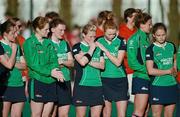 25 March 2012; Dejected Ireland players during the medal presentation. Women's Olympic Qualifying Tournament, Belgium v Ireland, Beerschot T.H.C., Kontich, Antwerp, Belgium. Picture credit: Stephen McCarthy / SPORTSFILE