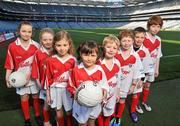 27 March 2012; In attendance at the national launch of the 2012 Kellogg’s GAA Cúl Camps are, Caoimhe McGarry, age 8,Allen Gaels, Drumshanbo, Niamh Morahan, age 8, Allen Gaels Drumshanbo, Eabha Last, age 9, Kilanerin GAA Club, Wexford, Rhiannon Campbell, age 6, Dublin 7 Educate Together N.S., Jack Sullivan, age 6, from Howth, Matthew Ryan, age 11, Faughs GAA Club, Templeogue, Conor Sullivan, age 10, Kilmacud Crokes, Dublin, and Daniel Ryan, age 9, Faughs GAA Club, Templeogue. Croke Park, Dublin Picture credit: Brian Lawless / SPORTSFILE