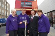27 March 2012; At the official launch of Cadbury’s sponsorship of the Irish Olympic and Paralympic teams are Cadbury Ambassador Athletes Paul Hession, 2nd from left, and Grainne Murphy, right, of Team Ireland along with Catherine Walsh, left, of Paralympics Ireland and Karl Tyndall, Brand Manager Cadbury. Cadbury will work closely with their ambassador athletes over the coming months to help encourage pride and support around the participation of all Irish athletes in the Games. Picture credit: Ray McManus / SPORTSFILE