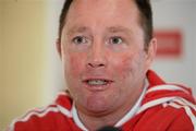 27 March 2012; Munster head coach Tony McGahan speaking to the media during a press conference ahead of their Celtic League match against Leinster on Saturday. Munster Rugby Press Conference, Fota Island Resort, Cork. Picture credit: Diarmuid Greene / SPORTSFILE