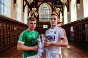 24 July 2017; Limerick’s Peter Casey and Cork’s Patrick Collins were in UCC today to look ahead to this week’s Bord Gáis Energy GAA Hurling U-21 Munster Final. The game takes place on Wednesday 26 July in the Gaelic Grounds, Limerick with a 7.30pm throw-in time. Fans unable to attend the game can catch all the action live on TG4 or follow #HurlingToTheCore online. Photo by Ramsey Cardy/Sportsfile