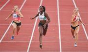 24 July 2017; Team Ireland's Patience Jumbo Gula, from Dundalk, Co. Louth, winning the womens 100m semi-final during the European Youth Olympic Festival 2017 at Olympic Park in Gyor, Hungary. Photo by Eóin Noonan/Sportsfile