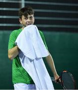 24 July 2017; Team Ireland's Conor Gannon, from Leopardstown, Dublin, after his win in the men's tennis single's during the European Youth Olympic Festival 2017 at Olympic Park in Gyor, Hungary. Photo by Eóin Noonan/Sportsfile