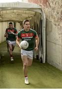 22 July 2017; Lee Keegan of Mayo makes his way to the field before the GAA Football All-Ireland Senior Championship Round 4A match between Cork and Mayo at Gaelic Grounds in Co. Limerick. Photo by Piaras Ó Mídheach/Sportsfile