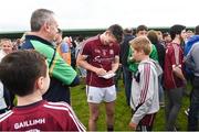 22 July 2017; Johnny Heaney of Galway signs autographs for a fan after the GAA Football All-Ireland Senior Championship Round 4A match between Galway and Donegal at Markievicz Park in Co. Sligo. Photo by Oliver McVeigh/Sportsfile