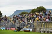 22 July 2017; A general view of fans on the terrace under the back drop of Benbulben mountain peak before the GAA Football All-Ireland Senior Championship Round 4A match between Galway and Donegal at Markievicz Park in Co. Sligo. Photo by Oliver McVeigh/Sportsfile