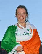 25 July 2017; Team Ireland's Jade Williams, from Baileborough, Co. Cavan, after winning bronze in the women's hammer throw during the European Youth Olympic Festival 2017 at Olympic Park in Gyor, Hungary. Photo by Eóin Noonan/Sportsfile