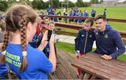 26 July 2017; Max Deegan of Leinster poses for a photograph with Rory Campbell,7,  at the Bank of Ireland Leinster Rugby Summer Camp at Clondalkin RFC in Dublin. Photo by Sam Barnes/Sportsfile
