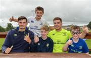 26 July 2017; Max Deegan and Luke McGrath of Leinster with attendees, from left, Luke Swaine, Conor Brannigan and Micheal Brannigan during the Bank of Ireland Leinster Rugby Summer Camp at Clondalkin RFC in Dublin. Photo by Sam Barnes/Sportsfile