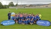 26 July 2017; Max Deegan, far left, and Luke McGrath, far right, both of Leinster, with attendees at the Bank of Ireland Leinster Rugby Summer Camp at Clondalkin RFC in Dublin. Photo by Sam Barnes/Sportsfile
