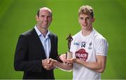 26 July 2017; Dermot Earley, Chief Executive of the GPA, presents the GAA/GPA Player of the Month award for June to Kildare footballer Daniel Flynn at Croke Park in Dublin. Photo by Cody Glenn/Sportsfile