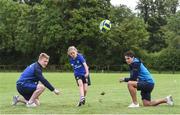 26 July 2017; Leinster players James Tracy, left, and Joey Carbery with Rosa Phelan during the Bank of Ireland Leinster Rugby Summer Camp at Kilkenny RFC in Kilkenny. Photo by Matt Browne/Sportsfile