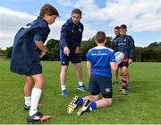 26 July 2017; Leinster Academy player Ian Fitzpatrick, second from left, gives instructions during the Bank of Ireland Leinster Rugby School of Excellence, at The King's Hospital in Dublin. Photo by Sam Barnes/Sportsfile
