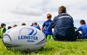 26 July 2017; A general view during a Q and A session with coach Ben Armstrong, left, and academy players Ian Fitzpatrick and Charlie Rock, at the Bank of Ireland Leinster Rugby School of Excellence at The King's Hospital in Dublin. Photo by Sam Barnes/Sportsfile