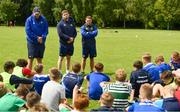 26 July 2017; A general view during a Q and A session with coach Ben Armstrong, left, and academy players Ian Fitzpatrick and Charlie Rock, at the Bank of Ireland Leinster Rugby School of Excellence at The King's Hospital in Dublin. Photo by Sam Barnes/Sportsfile