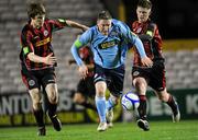 9 March 2012; Philip Hughes, Shelbourne, in action against Kevin Feely, left, and Danny Joyce. Airtricity League Premier Division, Bohemians v Shelbourne, Dalymount Park, Dublin. Picture credit: Brian Lawless / SPORTSFILE