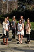 27 March 2012; In attendance at the announcement of the first year UCD Sports Scholarship recipients for 2011/12 are, back row, from left, Laura Walker, camogie, Nicola Gray, hockey, and Deirdre Duke, hockey, with front row, from left, Jeamie Deacon, hockey, Niamh Collins, ladies gaelic football, and Ellie Hartnett, athletics. O’Reilly Hall, University College Dublin, Belfield, Dublin. Picture credit: Barry Cregg / SPORTSFILE