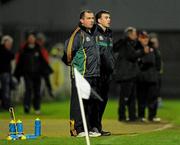24 March 2012; Seamus McEnaney, Meath manager, left, along with Martin McElkennon, trainer. Allianz Football League, Division 2, Round 6, Tyrone v Meath, Healy Park, Omagh, Co. Tyrone. Picture credit: Oliver McVeigh / SPORTSFILE