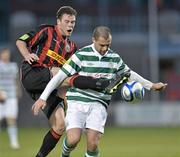 30 March 2012; Adam Martin, Bohemians, in action against Chris Turner, Shamrock Rovers. Airtricity League Premier Division, Shamrock Rovers v Bohemians, Tallaght Stadium, Tallaght, Co. Dublin. Picture credit: David Maher / SPORTSFILE