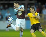 30 March 2012; Paul Crowley, Drogheda United, in action against Barry Molloy, Derry City. Airtricity League Premier Division, Drogheda United v Derry City, Hunky Dory Park, Drogheda, Co. Louth. Photo by Sportsfile