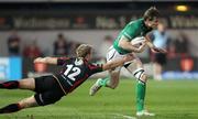 30 March 2012; Kyle Tonetti, Connacht, is tackled by Ashley Smith, Dragons. Celtic League, Dragons v Connacht, Rodney Parade, Newport, Wales. Picture credit: Steve Pope / SPORTSFILE