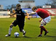 30 March 2012; Christy Fagan, St Patrick's Athletic, in action against Stephen Paisley, Shelbourne. Airtricity League Premier Division, Shelbourne v St Patrick's Athletic, Tolka Park, Dublin. Picture credit: Barry Cregg / SPORTSFILE