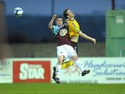30 March 2012; Tiernan Mulvenna, Drogheda United, in action against Ryan McBride, Derry City. Airtricity League Premier Division, Drogheda United v Derry City, Hunky Dory Park, Drogheda, Co. Louth. Photo by Sportsfile