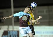 30 March 2012; Gavin Brennan, Drogheda United, in action against Stewart Greacan, Derry City. Airtricity League Premier Division, Drogheda United v Derry City, Hunky Dory Park, Drogheda, Co. Louth. Photo by Sportsfile