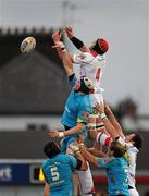 30 March 2012; Johann Muller, Ulster, and George Biagi, Aironi, contest a lineout. Celtic League, Ulster v Aironi, Ravenhill Park, Belfast, Co. Antrim. Picture credit: Oliver McVeigh / SPORTSFILE