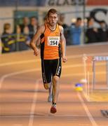 31 March 2012; Seamus Hogan, Nenagh Olympic Athletic Club, Co. Tipperary, on his way to winning the Boys Under 19 800m at the Woodie’s DIY AAI Juvenile Indoor Championships of Ireland. Nenagh Indoor Arena, Nenagh, Co. Tipperary. Picture credit: Matt Browne / SPORTSFILE