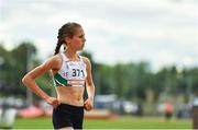 26 July 2017; Team Ireland's Mia McCalmont, from Donegal Town, Co. Donegal, dejected after the women's 3000m final, during the European Youth Olympic Festival 2017 at Olympic Park in Gyor, Hungary. Photo by Eóin Noonan/Sportsfile