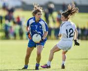 26 July 2017; Roisin Dunphy of Waterford in action against Ruth Birchall of Kildare during the All Ireland Ladies Football during the All Ireland Ladies Football Under 16 B Final match between Kildare and Waterford at John Locke Park in Callan, Co Kilkenny. Photo by Matt Browne/Sportsfile
