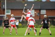 26 July 2017; Francis McEldowney of Derry catching the ball in midfield during the Bord Gáis Energy Ulster GAA Hurling U21 Championship Final match between Derry and Down at Corrigan Park in Belfast. Photo by Oliver McVeigh/Sportsfile