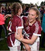 26 July 2017; Elaine Nee, right, and Siobhán Fahy of Galway celebrate following their side's victory during the All Ireland Ladies Football Under 16 A Final match between Cork and Galway at McDonagh Park, Nenagh, Co. Tipperary. Photo by Seb Daly/Sportsfile
